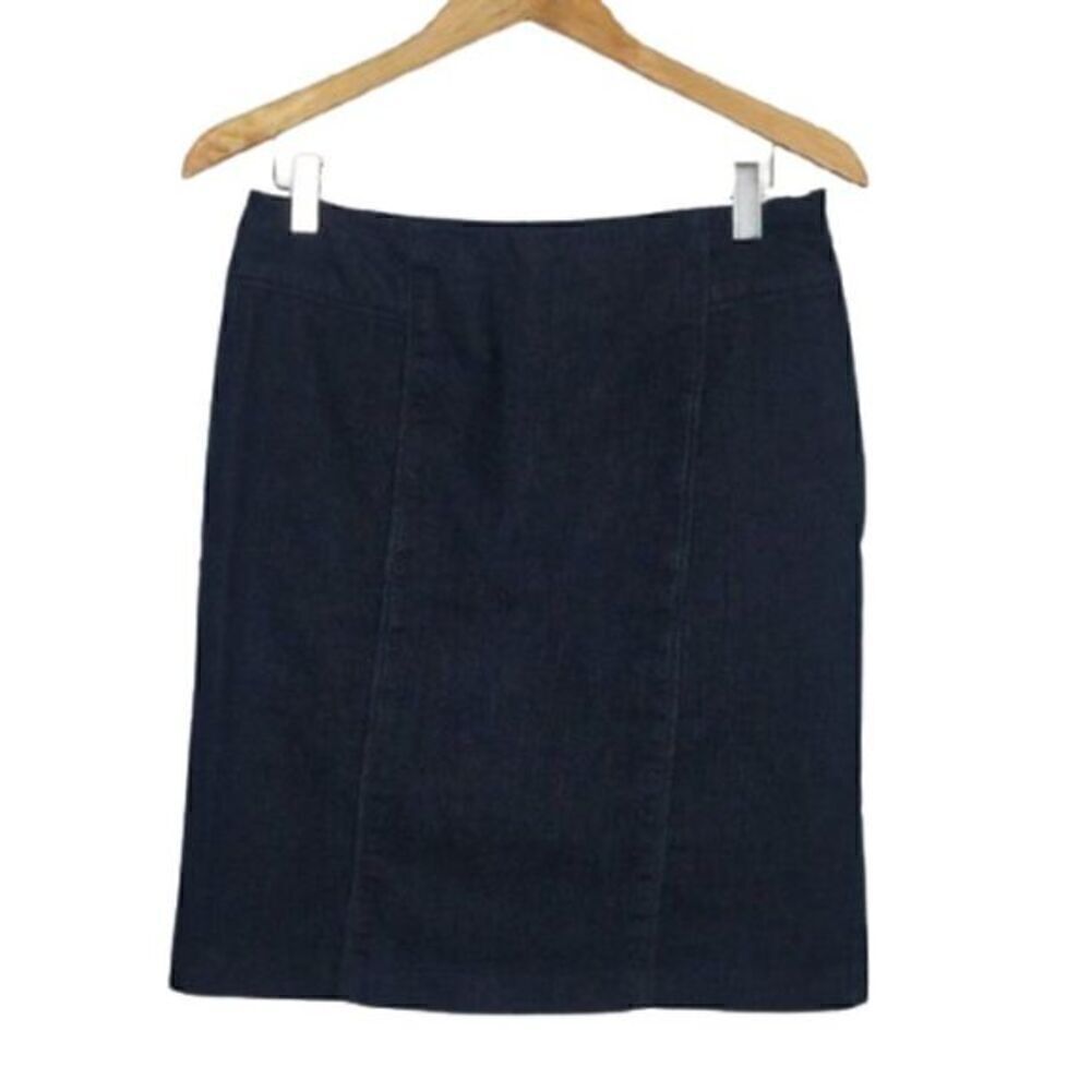 New York & Co Preppy Chambray Stretchy Pencil Skirt    Size 4